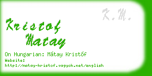 kristof matay business card